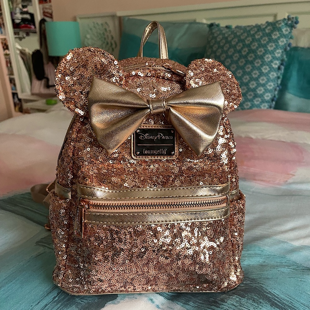 Rose Gold Disney Loungefly Mini Backpack